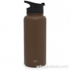 Simple Modern 14oz Summit Kid's Water Bottle + Extra Lid - Vacuum Sealed Wide Mouth Slim Rambler 18/8 Stainless Steel Flask - Teal Hydro Travel Mug - Caribbean 567920466